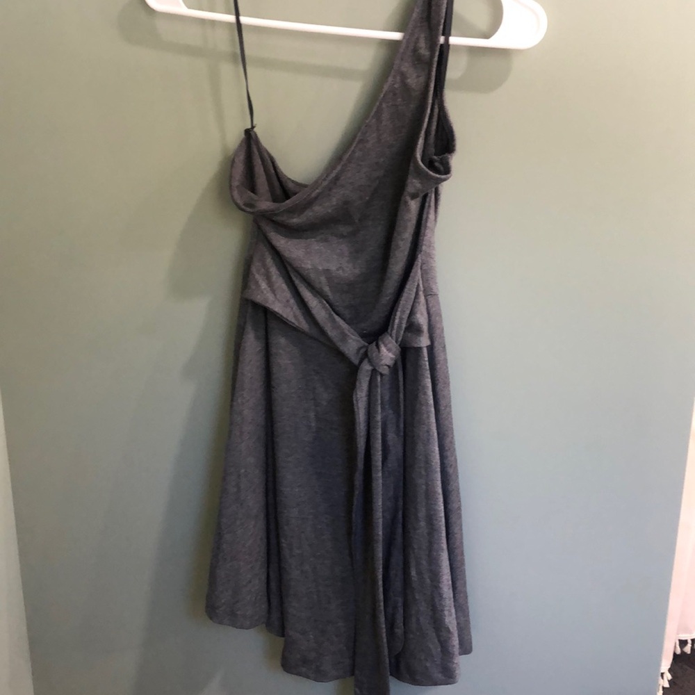 Grey one shoulder dress